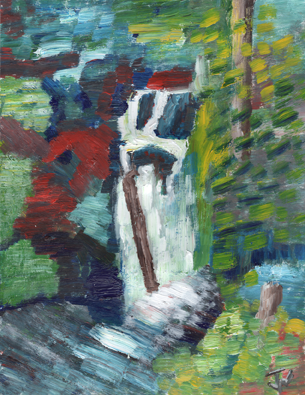 Acrylic on Cardstock 8.5 x 11in For Sale